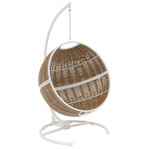 Cadeirão Baloiço Orbiana Taupe e Branco