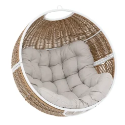 Cadeirão Baloiço Orbiana Taupe e Branco