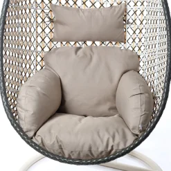 Cadeirão baloiço PORTOFINO branco e taupe