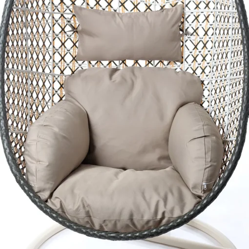 Cadeirão baloiço PORTOFINO branco e taupe