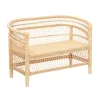 Cadeirão de 2 lugares LUMIÈRE D'HIVER bege em rattan 83x66,5x126cm