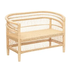 Cadeirão de 2 lugares LUMIÈRE D'HIVER bege em rattan 83x66,5x126cm