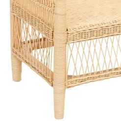 Cadeirão de 2 lugares LUMIÈRE D'HIVER bege em rattan 83x66,5x126cm