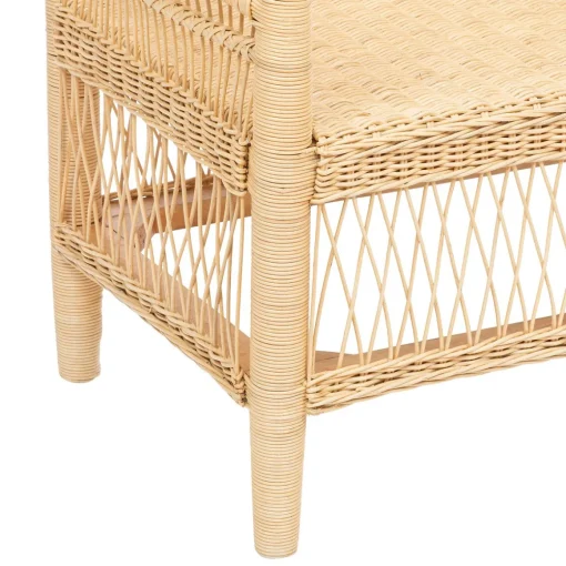 Cadeirão de 2 lugares LUMIÈRE D'HIVER bege em rattan 83x66,5x126cm