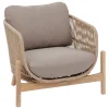 Cadeirão DEONA taupe em madeira acácia