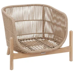 Cadeirão DEONA taupe em madeira acácia