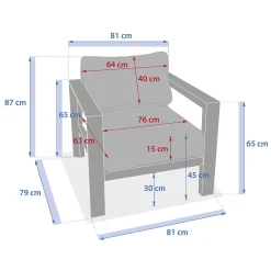 Cadeirão EVASION cinza escuro em alumínio