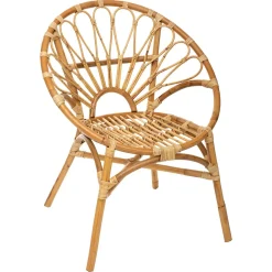Cadeirão FOLK praya bege em rattan