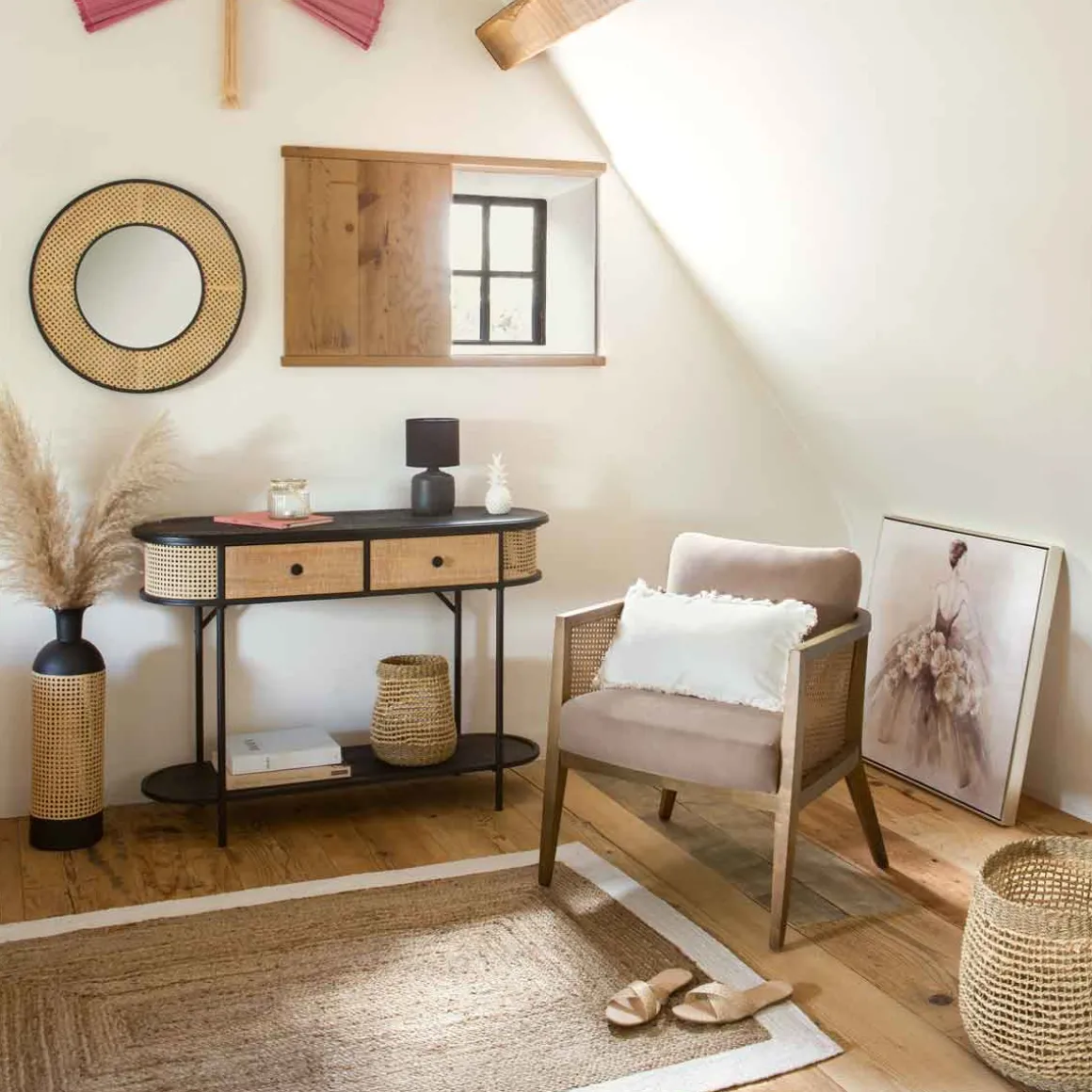 Cadeirão KOZA taupe em madeira