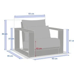 Cadeirão LOEVO em madeira eucalipto