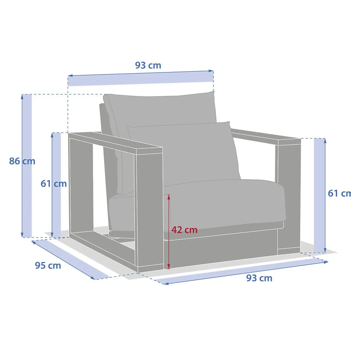Cadeirão LOEVO em madeira eucalipto