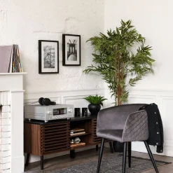 Cadeirão MARLO cinza escuro em veludo