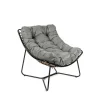 Cadeirão RELAX bubble em metal e rattan com almofada