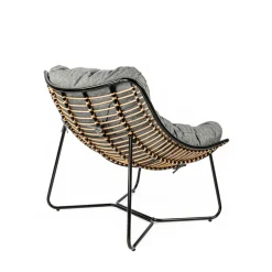 Cadeirão RELAX bubble em metal e rattan com almofada