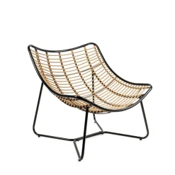 Cadeirão RELAX bubble em metal e rattan com almofada