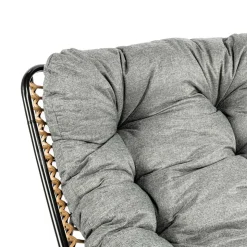 Cadeirão RELAX bubble em metal e rattan com almofada