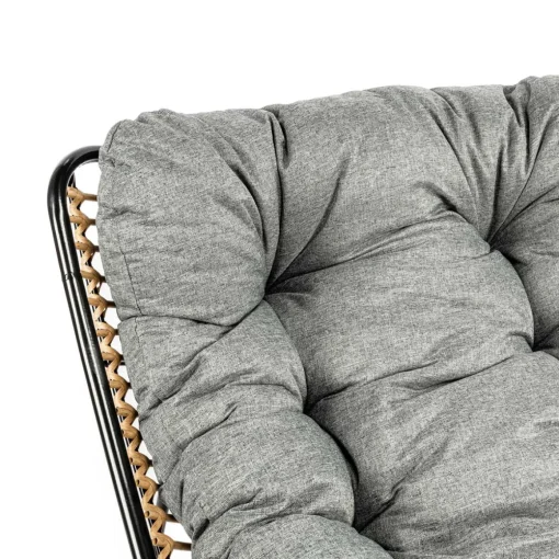 Cadeirão RELAX bubble em metal e rattan com almofada