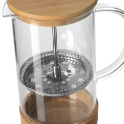 Cafeteira em vidro e bambu 60cl