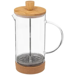 Cafeteira em vidro e bambu 1l