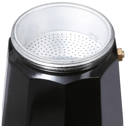 Cafeteira preta decorada em metal 350ml