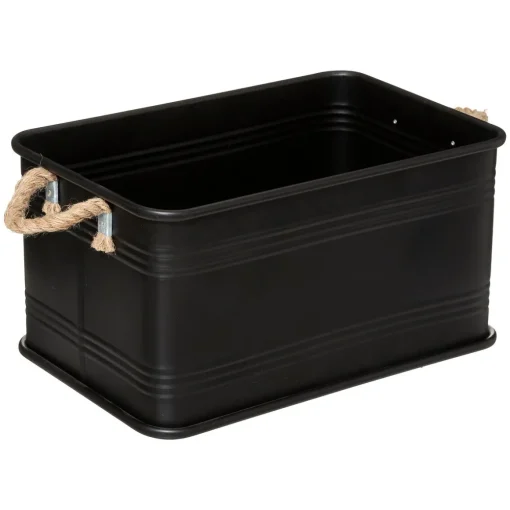 Caixa CUBA preta de metal 25x45cm