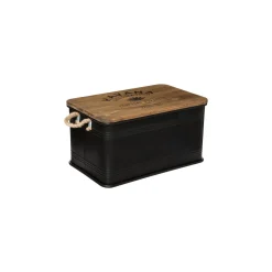 Caixa CUBA preta de metal 29x54cm