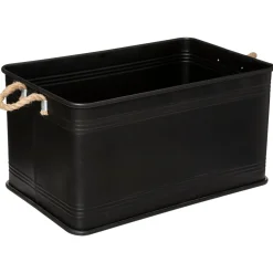 Caixa CUBA preta de metal 29x54cm