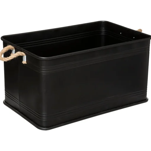 Caixa CUBA preta de metal 29x54cm