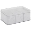 Caixa de arrrumação com 3 compartimentos cinza 9,3x22,5x15,3cm