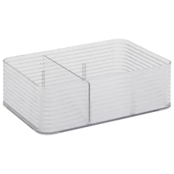 Caixa de arrrumação com 3 compartimentos cinza 9,3x22,5x15,3cm