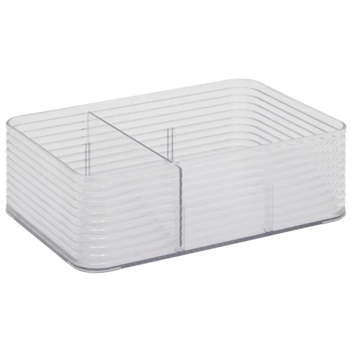 Caixa de arrrumação com 3 compartimentos cinza 9,3x22,5x15,3cm