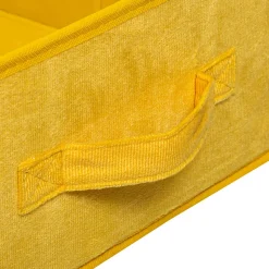 Caixa de arrumação amarelo veludo