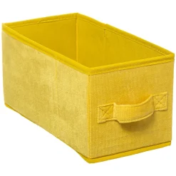 Caixa de arrumação amarelo veludo