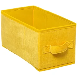 Caixa de arrumação amarelo veludo