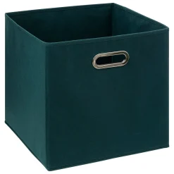 Caixa de arrumação azul petróleo 31x31cm