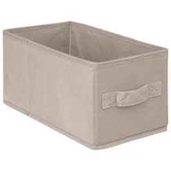 Caixa de arrumação bege em veludo 15x15x31cm