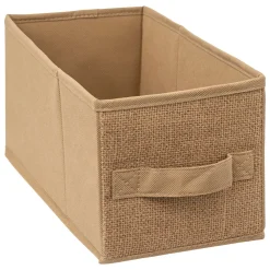 Caixa De Arrumação Bege Linho Juta 15x31cm
