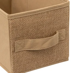 Caixa De Arrumação Bege Linho Juta 15x31cm