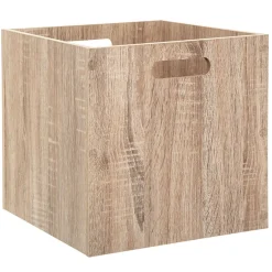 Caixa de arrumação carvalho natural 31x31cm