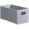 Caixa de arrumação cinza com pegas 15x31cm