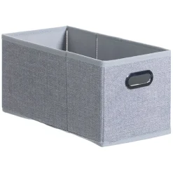 Caixa de arrumação cinza com pegas 15x31cm