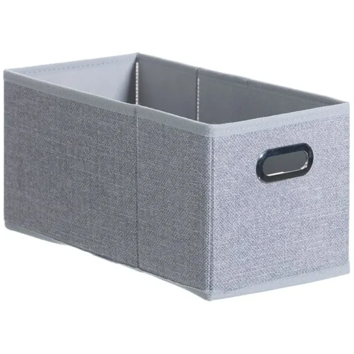 Caixa de arrumação cinza com pegas 15x31cm