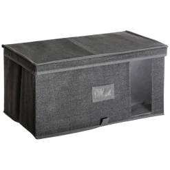 Caixa de arrumação cinza escuro 50x30x25cm