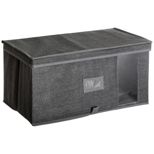 Caixa de arrumação cinza escuro 50x30x25cm