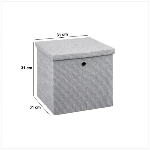 Caixa de arrumação cinza 31x31cm