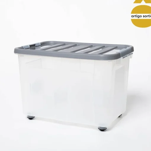 Caixa de arrumação com rodas 75l