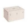 Caixa de arrumação dobrável creme com tampa 31x54,5cm