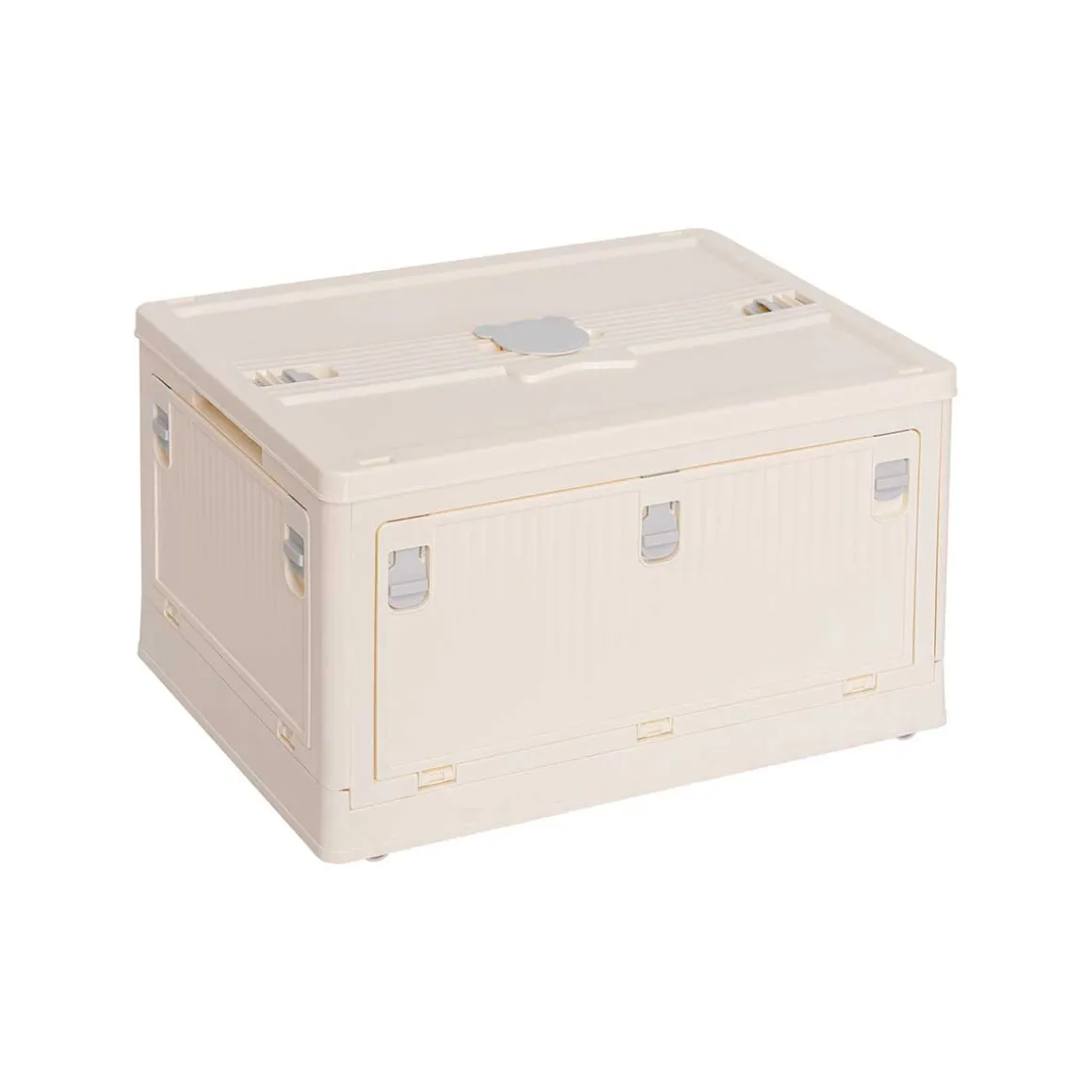 Caixa de arrumação dobrável creme com tampa 31x54,5cm