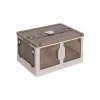 Caixa de arrumação dobrável transparente com tampa 27,5x47,5cm