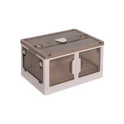Caixa de arrumação dobrável transparente com tampa 27,5x47,5cm